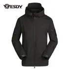 ESDY Outdoor Sports Softshell Breathable Army Coat Hoodie Waterproof Camping Hunting Military Tactical Jacket