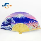 Folk Fan Chinese Hand Fans Chinese Feature Folk Art Bamboo Fabric Hand Fan For Event