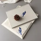 Book Bag Embroidery Cotton Pouch With Flap Cotton Book Bag