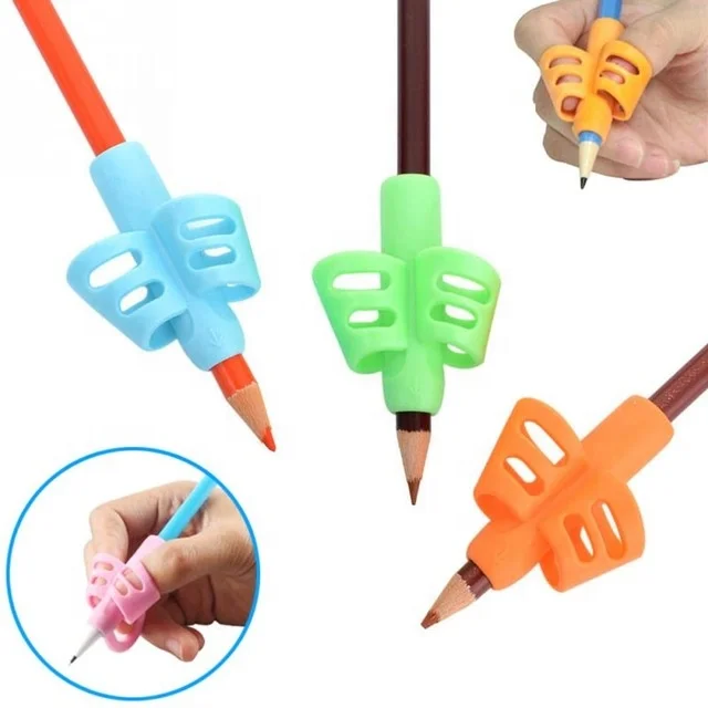 Pencil Grips Silicone Upgrade Holder for Kids Ergonomic Pen Writing Aid FingerTR