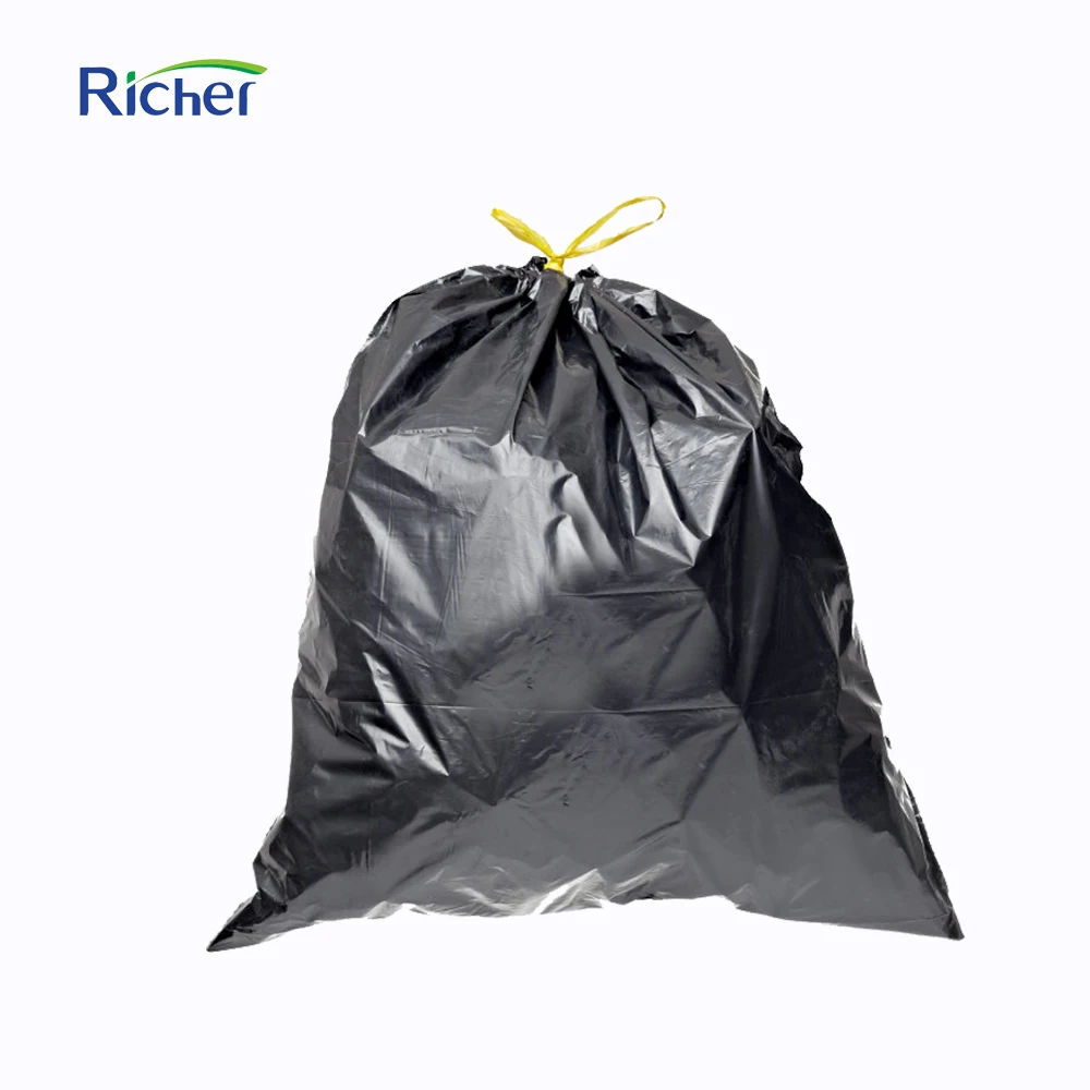 biodegradable colored drawstring trash bag with drawstring