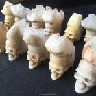 Wholesale Natural Quartz Hand Carved Crystal Skull With White Cluster Hair For Sale