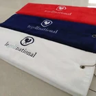 Cotton Embroider 100% Cotton Plain Cut Pile Golf Towel With Embroider And Buckles