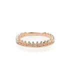 Silver Cz Eternity Band Rings Silver Gold Plated 925 Sterling Silver Cubic Zirconia CZ Stackable Dainty Heart Eternity Band Rings