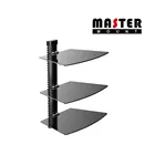 Hd Tv Lcd 3d 3 Tier Triple Glass Shelf DVD Hd Box Tv Wall Mount Plasma Lcd 3d Led For Cable Box