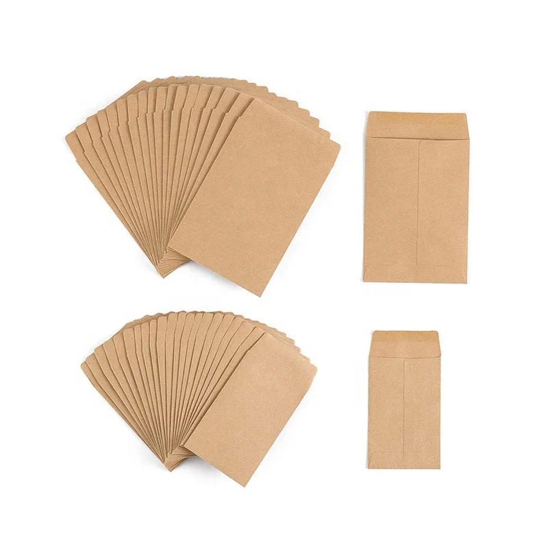 151Pcs Kraft Bags Envelopes Seed Paper Bags Small Brown Coin Envelopes Mini G... 