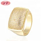 Diamond Rings Gold Ring Ring Ring New Square Design Diamond Rings Wholesale 18K Gold Plated Ring
