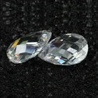Pear shape double checkerboard cut white zircon gemstones