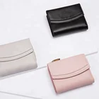 Purse Fashion Design Solid Color Genuine PU Ladies Coin Change Leather Women Purse Wallet