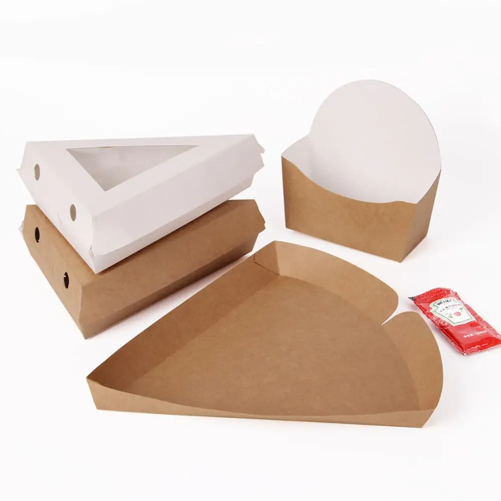 Pizza Slice Tray Cardboard Holder Disposable Recyclable Takeaway Fast food 