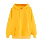 Yellow Pullover Hoodie Fashion Spring Autumn Yellow Hip Hop Girls Long Sleeve Pullover Hoodie With Own Logo