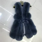 Vest With Hood Real Fox Fur Vest With Big Fur Hood Hooded Winter Women Fur Vest