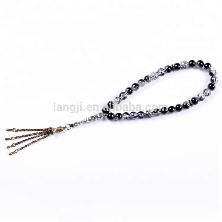 YS04-black rosary chain Jade hand Turquoise material prayer muslim tasbeeh beads tasbih islamic products for souvenir