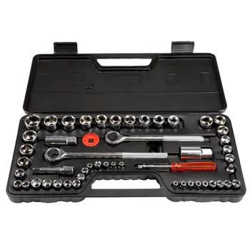 52 Pcs Craftsman Mechanics Tool Drive Socket Set Accessory Kit Garage Car Metric