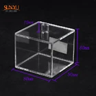 Handle Lid Custom Made Small Cube Clear Acrylic Boxes And Cases With Handle Lid