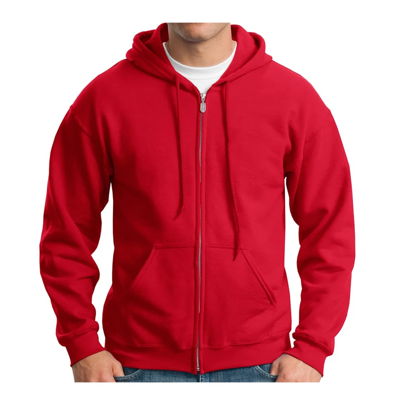 Plain Red Zip Up Hoodie vlr.eng.br