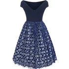 Evening Dress Dresses Women Lace Dresses Point Lace Flower Off Shoulder Midi Evening Women Young Girl Dress