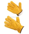Leather Gloves Winter Driver Gloves Yellow Cow Split Leather Driver Gloves Used In Cold Winter