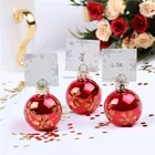 Holder Silver Glass Flat Ball Bauble Place Name Card Holder Silver For Festive Celebrations