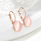 Dangle Earrings Fashion Cheap Sterling Silver Pink Natural Gemstone Dangle Huggie Earrings
