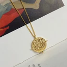 925 18k Necklace Minimalist 925 Sliver 18K Gold Platted Jewelry Suncoins Pendant Necklace A1481