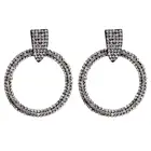 Earring Earring Hoops 2019 Bohemian Crystal Rhinestone Black Plated Colorful Hoop Round Earring Jewelry