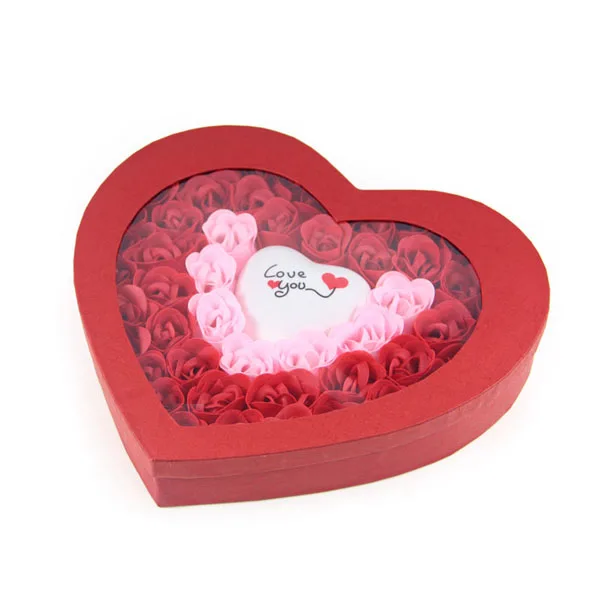 wedding favors red heart shape gift box packaged light added 50