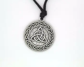 Amazon Hot Sell Leather Sterling Silver Infinite Knot sign necklace Tibetan silver jewelry custom