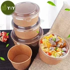 Bowl Get 100% Food Grade 750ml 1000ml Disposable Kraft Paper Salad Bowl