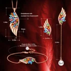 Necklace Earring Set Necklace Earring Set Colorful Wings Necklace Bracelet And Earring Wedding Jewelry Set