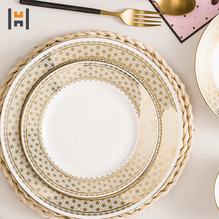 gold ceramic dinner plates