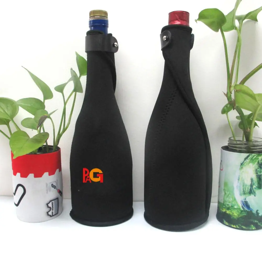 Dark Blue Neoprene cooler jacket/bag for bottle of champagne or white