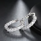 Hoop Earring Hoops RINNTIN OE144 Cubic Zirconia Hoop Earrings Jewelry 14K Gold Fashion Aretes Earrings Women
