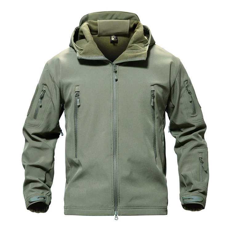 2XL* Mens Water-Resistant Jungle Camo Fishing Jacket Soft-Shell Coat M