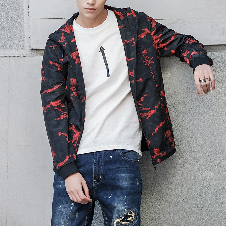 red camo denim jacket