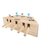 Cat Toy Cat Hit The Rat Interactive Brain Pet Cat Toy 3 Holes 5 Hole Solid Wood Cat Toy