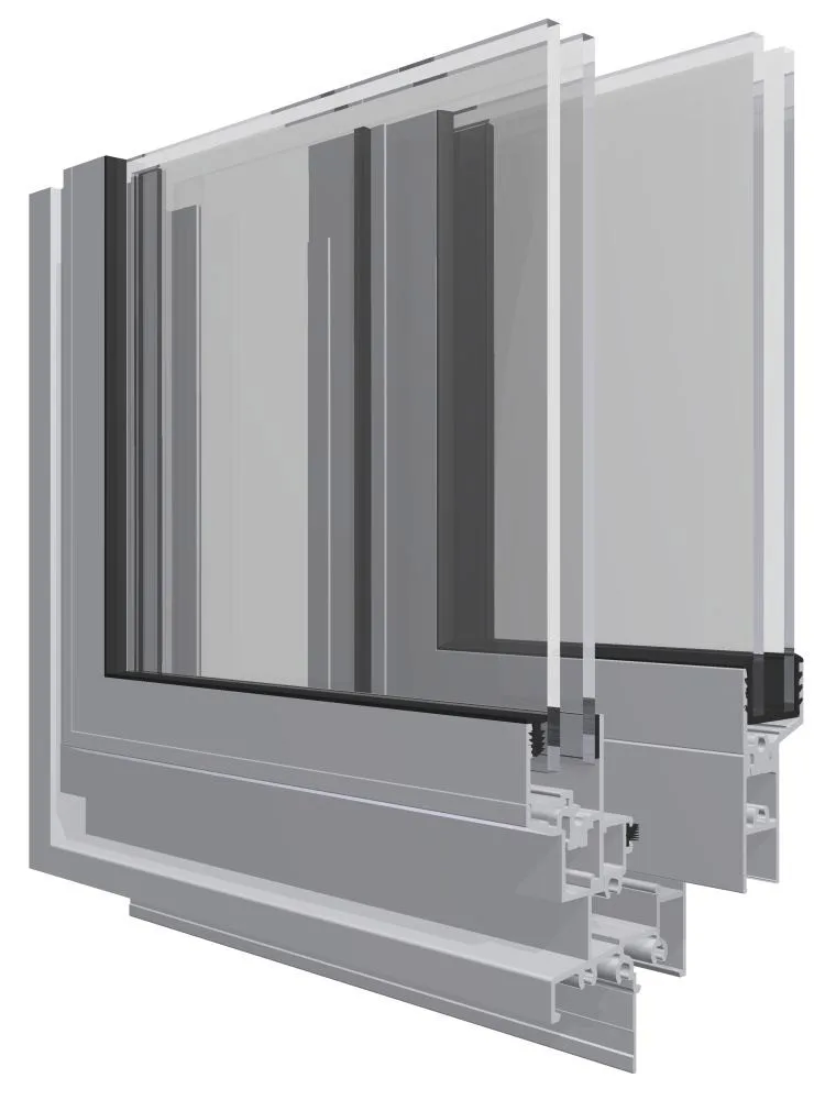 4 Track Aluminium Sliding Windows , Horizontal Sliding Sash Windows 5