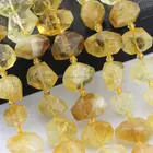 Gemstone Beads Citrine Beads Natural Material Irregular Citrine Gemstone Middle Hole Loose Beads Approx 15.5'' Long.