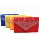 2021 New bridal glitter satin rhinestone lady envelope evening clutches fancy wedding clutch purse for women