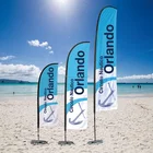 Sale Wisonflag 100% Knitted Polyester Customized Beach Flag For Sale High Quality Feather Flag