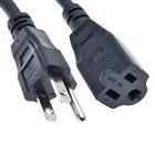 Power Cable USA Standard Nema 5-15P To Nema 5-15R Power Line Cable US Plug Ac Power Cord 30CM SJT 16AWG