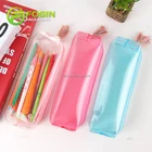 Pouch 20.3*5*5.8cm PVC Pencil Cases Full-color Printing Glossier Pink Bubble Zipper Pouch