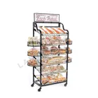 Stand Bread Bread Stands Customized Floor Metal Bakery Display Stand Rack / Iron Bread Display Shelf Rack