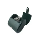Watch Roll Black Genuine PU Leather Travel Single Watch Roll Case