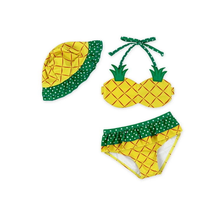 Leesbaarheid Kosciuszko opslaan Girl Big Pineapple Pattern Design Bloomer Bra Hat Three Piece Bikini  Swimsuit - Buy Bikini Swimsuit,Three Piece Bikini Swimsuit,Pineapple Bikini  Swimsuit Product on Alibaba.com