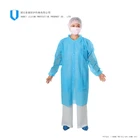 Coat Coats Dark Blue Disposable Polypropylene Lab Coat Collar Lab Coats Elastic Cuff Visiting Coats