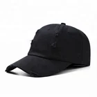 Hat Baseball OEM 6 Panel Unstructured Ripped Dad Hat Cap Price Fitted Baseball Cap
