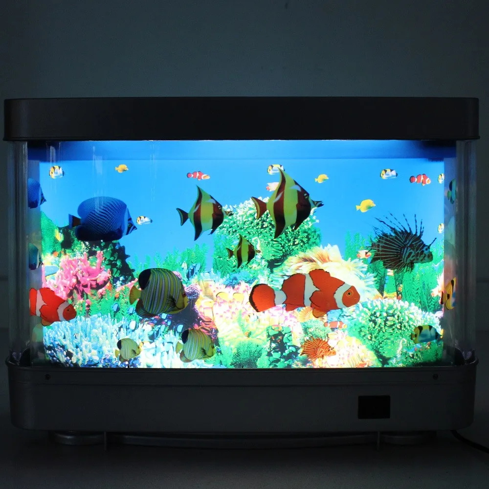 moving fish tank night light