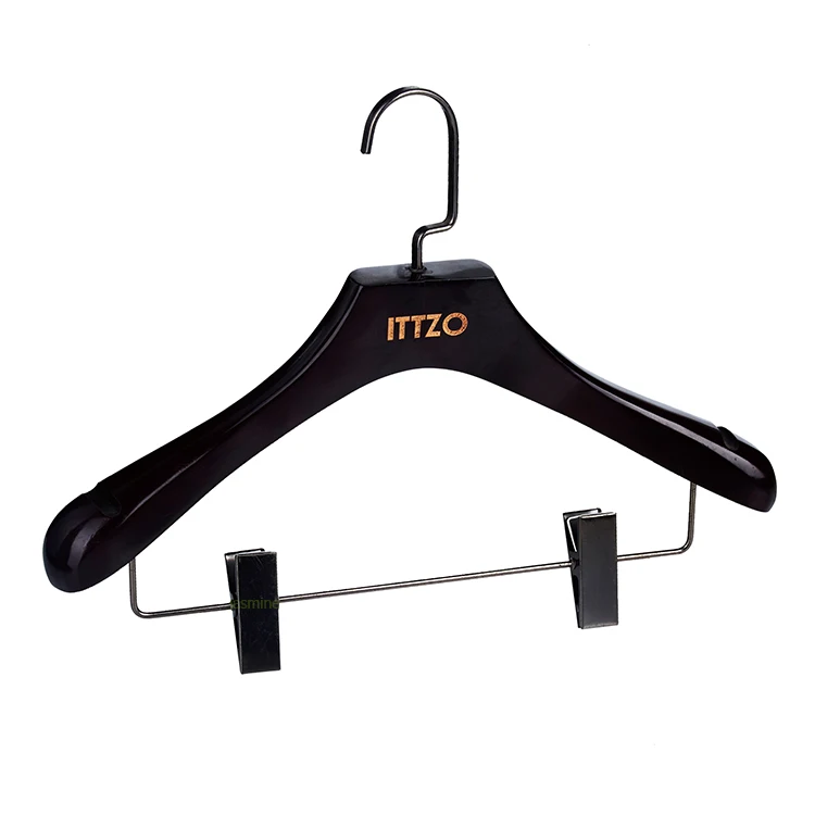 black wood hanger for top and pants