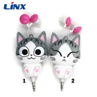 Earphones Retractable Earphone Cute Cat Cartoon Earphones Automatic Retractable Earphone